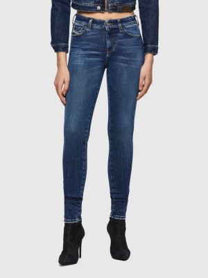 Dark Blue Diesel Slandy Women's Skinny Jeans | 53267XUYL