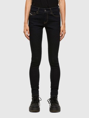 Dark Blue Diesel Slandy Women's Skinny Jeans | 75602LNYV