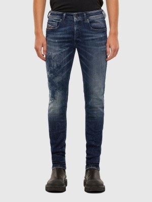 Dark Blue Diesel Sleenker Men's Skinny Jeans | 63874VOIM