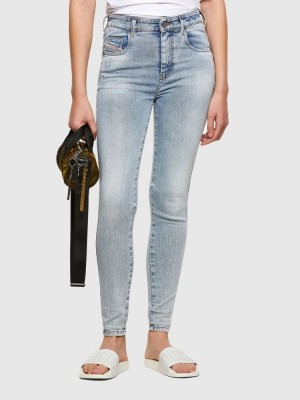 Light Blue Diesel Slandy High Women's Skinny Jeans | 14085YFXU