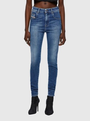 Light Blue Diesel Slandy High Women's Skinny Jeans | 75019YHMP