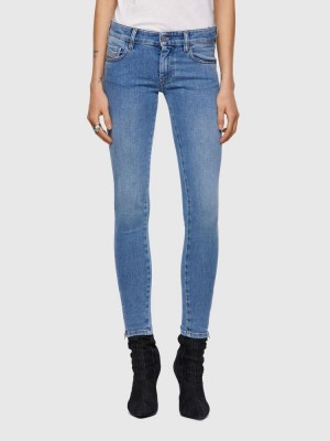 Light Blue Diesel Slandy Low Women's Skinny Jeans | 36804PEZI