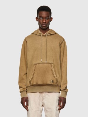 Light Brown Diesel S Girk Hood Mohi B1 Men's Sweatshirts | 86731PUOF