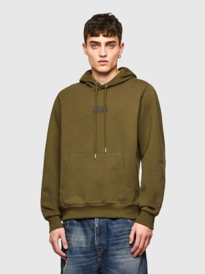 Olive Diesel S Girk Hood Smallogo Men's Sweatshirts | 43965ZLIA