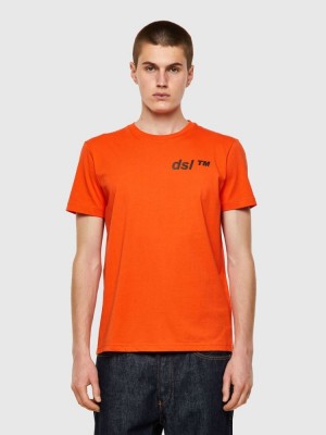 Orange Diesel T Diegos B5 Men's T Shirts | 62178JELI