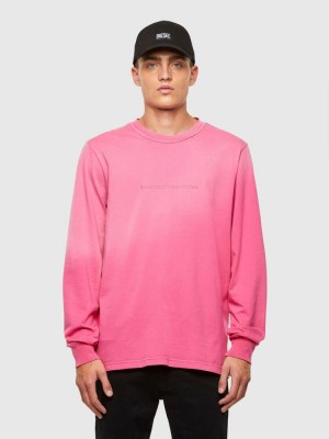 Pink Diesel T Jubind Ls Men's T Shirts | 81723AVBG