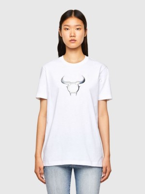 White Diesel Cl T Diegos O2 Women's T Shirts | 90537NMQP