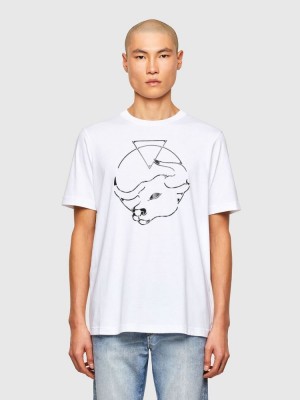 White Diesel Cl T Just O Men's T Shirts | 14570QRCX