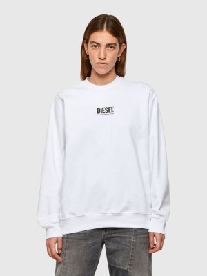 White Diesel F Ang Smallogo Women's Sweatshirts | 43269CEXR