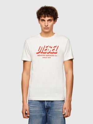 White Diesel T Diegos A5 Men's T Shirts | 10392ZPIM