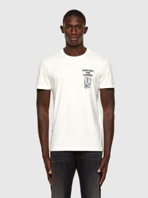 White Diesel T Dorymo A1 Men's T Shirts | 42307GBTZ