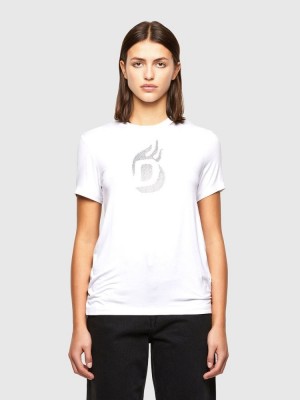 White Diesel T Sily R1 Women's T Shirts | 61835NLOP