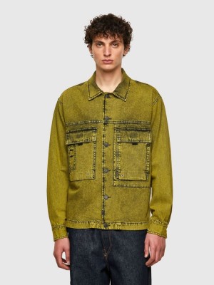 Yellow Diesel D Fitz Sp Men's Shirts | 76803AZLT