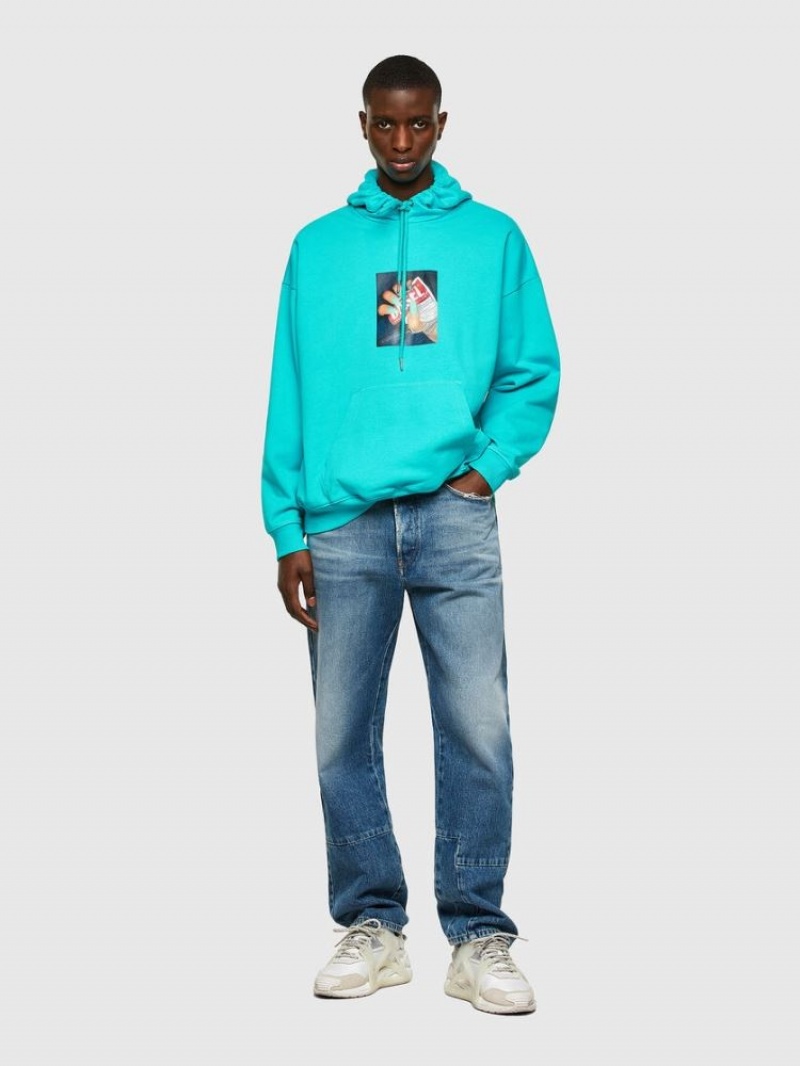 AZURE Diesel S Ummer A84 Men's Sweatshirts | 62907UKTB