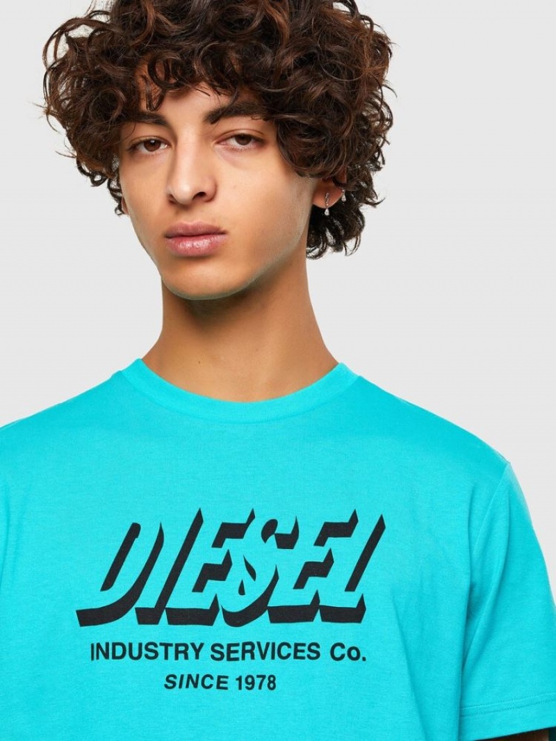 AZURE Diesel T Diegos A5 Men's T Shirts | 38524VHXB