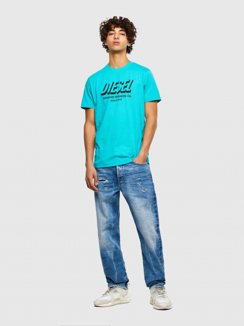 AZURE Diesel T Diegos A5 Men's T Shirts | 38524VHXB