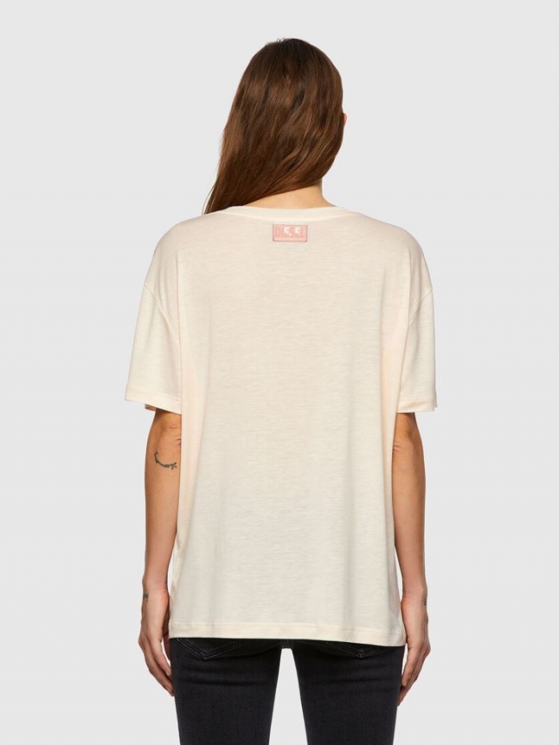 Beige Diesel T Enka C.C Women's T Shirts | 34689PYEB