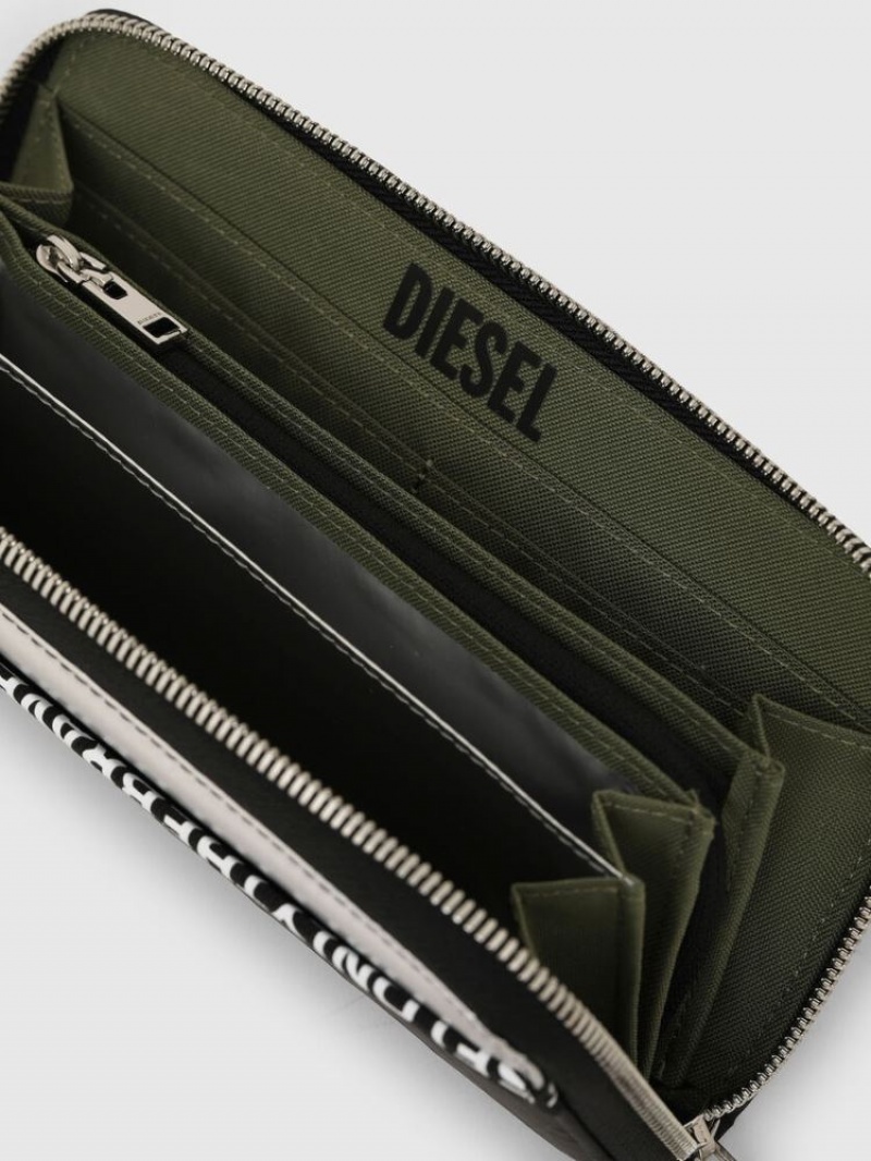 Black Diesel 24 Zip Men's Wallets | 50417JLHU