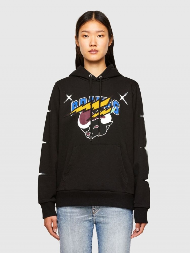 Black Diesel Cl S Girk Hood O1 Men's Sweatshirts | 62804XJYH