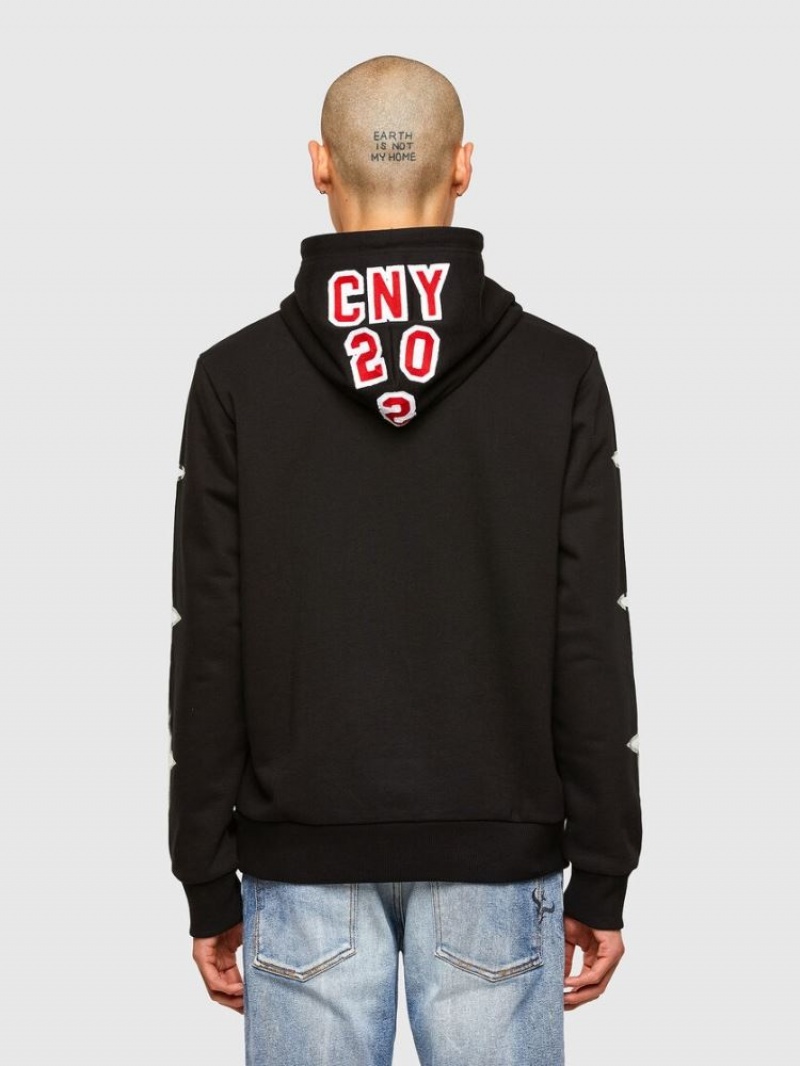 Black Diesel Cl S Girk Hood O1 Men's Sweatshirts | 62804XJYH