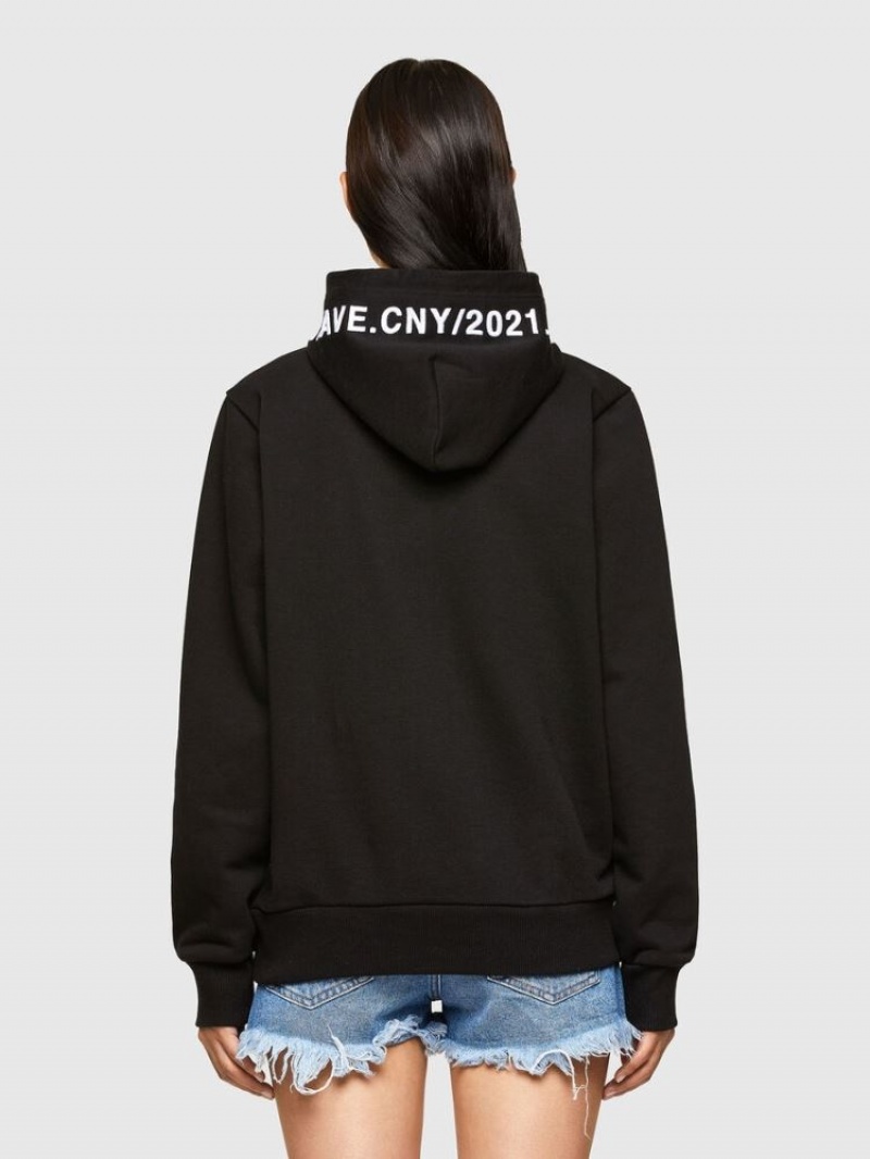 Black Diesel Cl S Girk Hood O Women's Sweatshirts | 32109OLRS