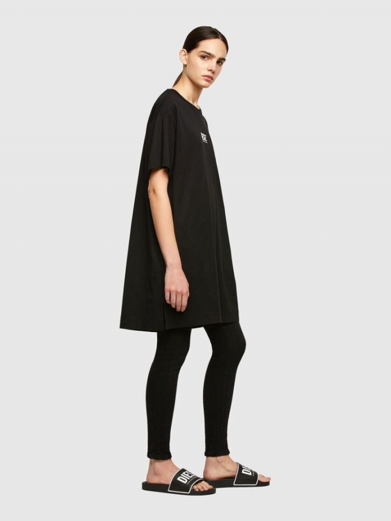 Black Diesel D Bowi Smallogo Women's Dresses | 12835ULZB