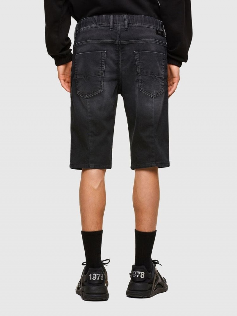 Black Diesel D Krooshor Men's Denim Shorts | 25369UGEY