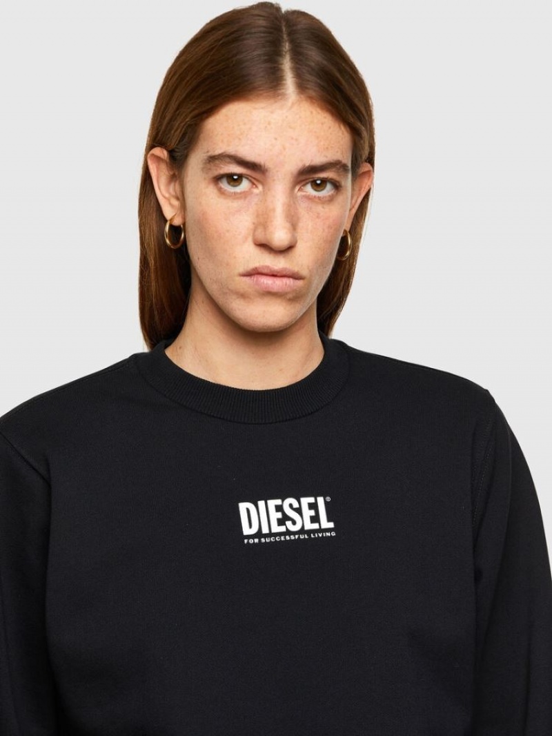 Black Diesel F Ang Smallogo Women's Sweatshirts | 25768MEWT