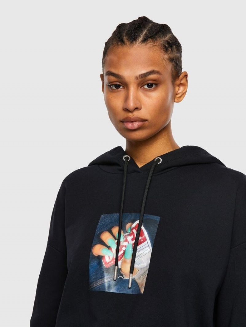 Black Diesel F Magdalena R1 Women's Sweatshirts | 61045QZWX