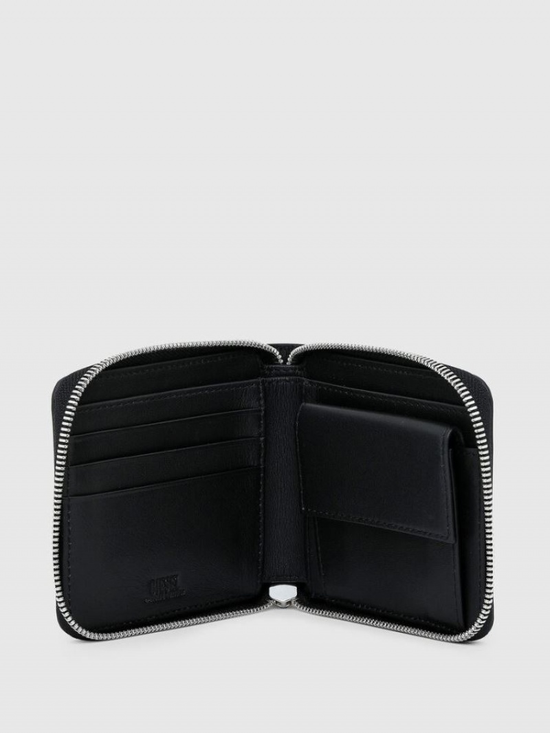 Black Diesel Hiresh Xs Zippi Men's Wallets | 26509JVTP