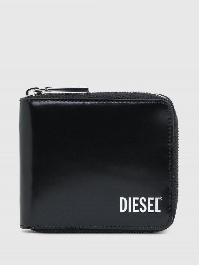 Black Diesel Hiresh Xs Zippi Men\'s Wallets | 26509JVTP