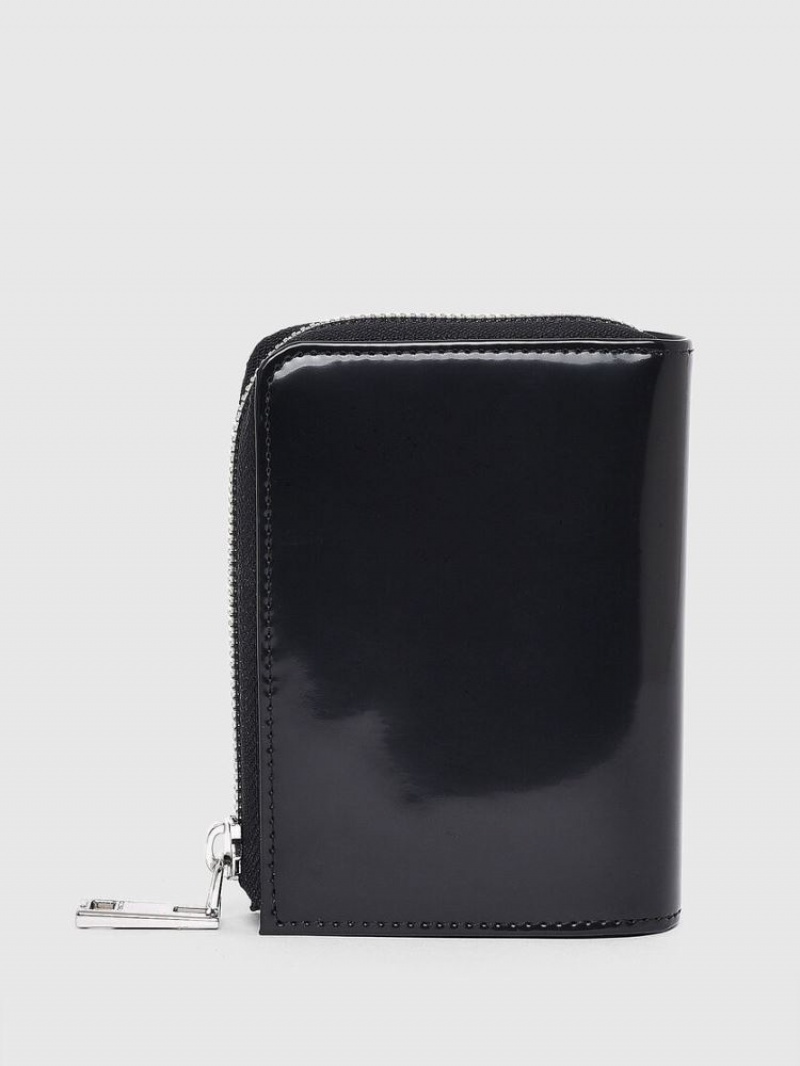 Black Diesel L 12 Zip Men's Wallets | 41876NXZL