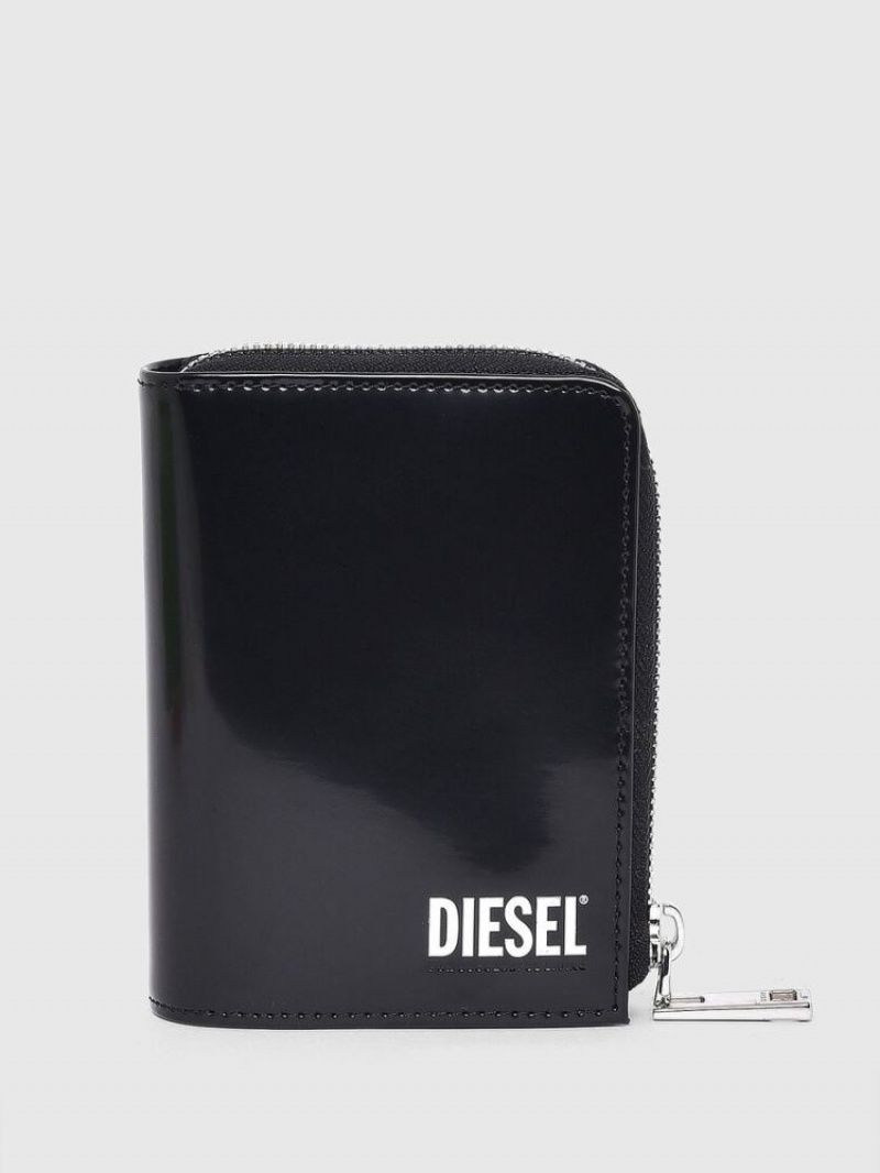 Black Diesel L 12 Zip Men\'s Wallets | 41876NXZL