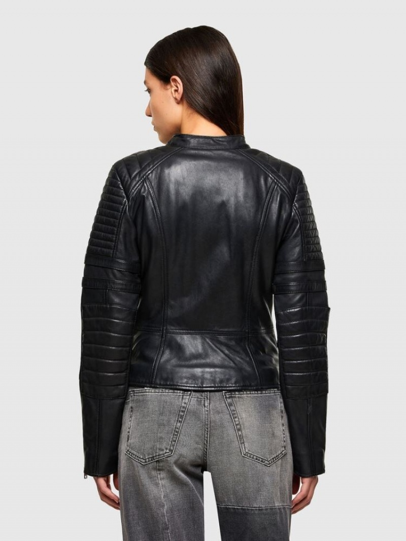 Black Diesel L Ige New A Women's Leather Jackets | 90213GJPT