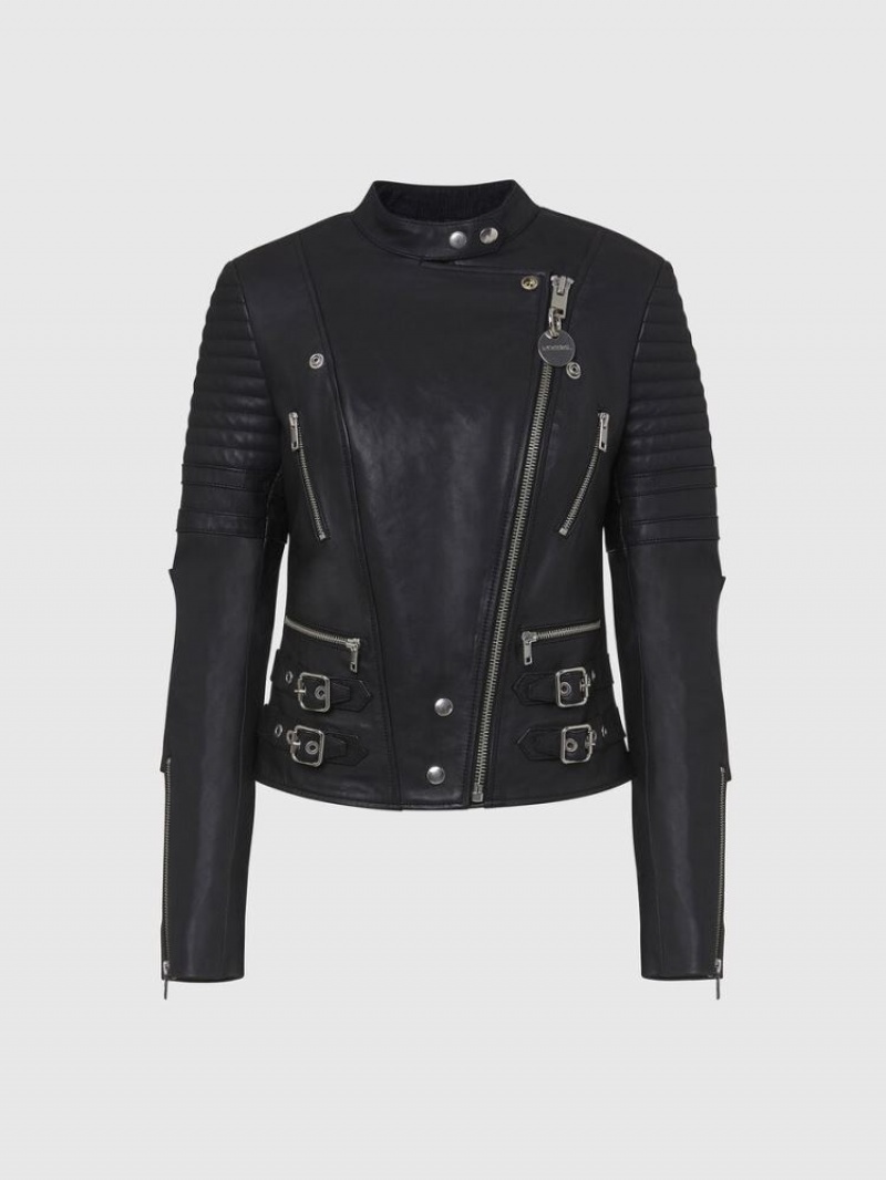 Black Diesel L Ige New Women\'s Leather Jackets | 57286VSWC