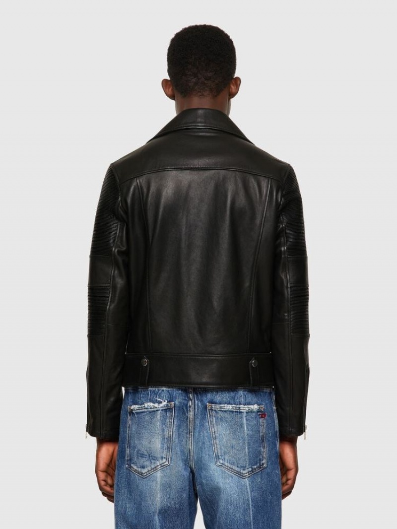 Black Diesel L Starkville A Men's Leather Jackets | 65817ESFM