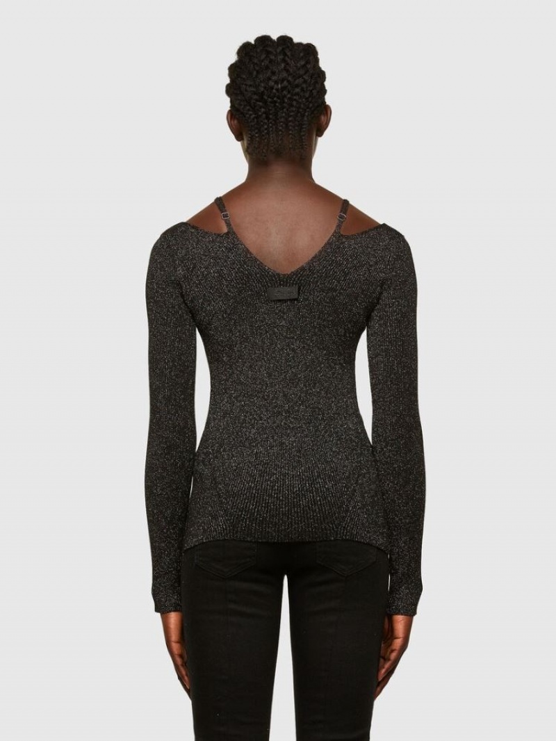 Black Diesel M Amber Women's Sweaters | 14829VIAK