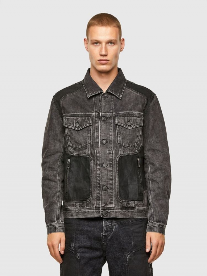 Black Diesel Nhill Rod Sp Men\'s Denim Jackets | 63802SXKQ