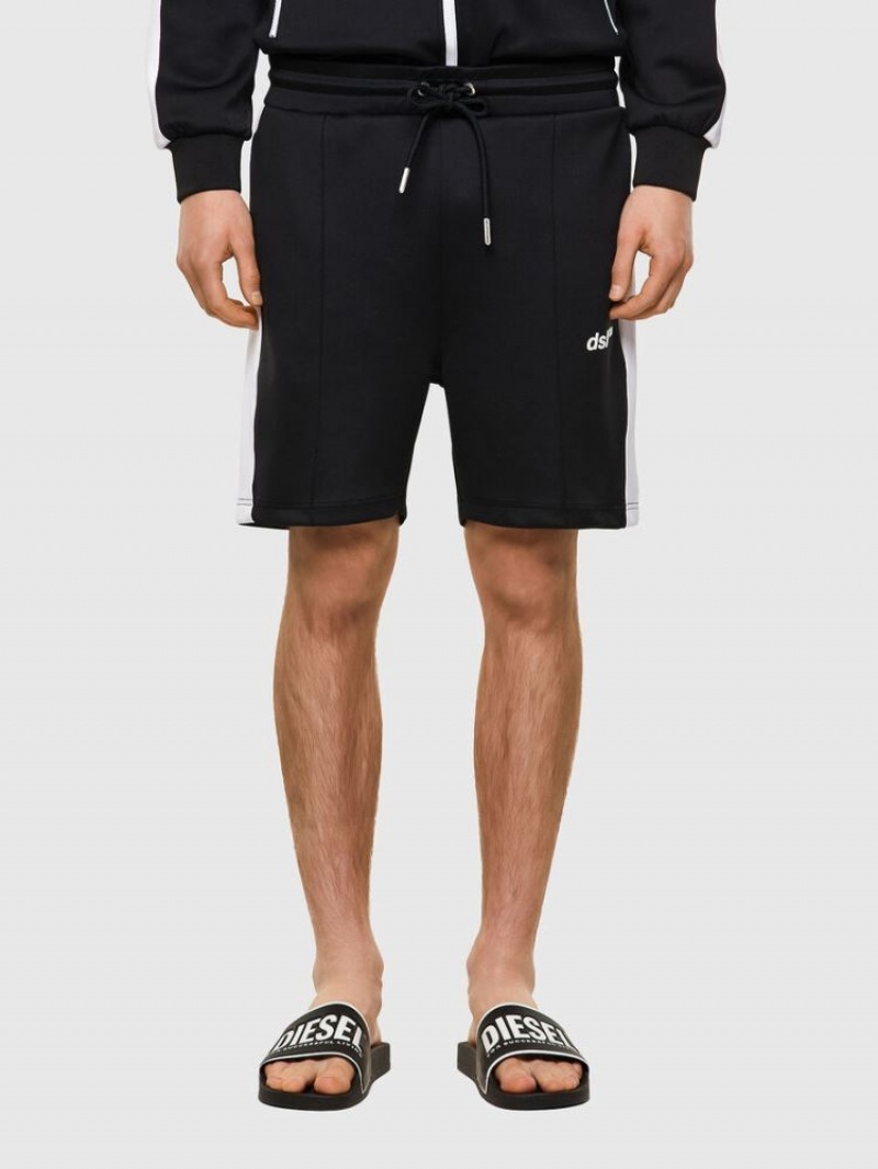 Black Diesel P Kurly Men\'s Shorts | 06127JVHG