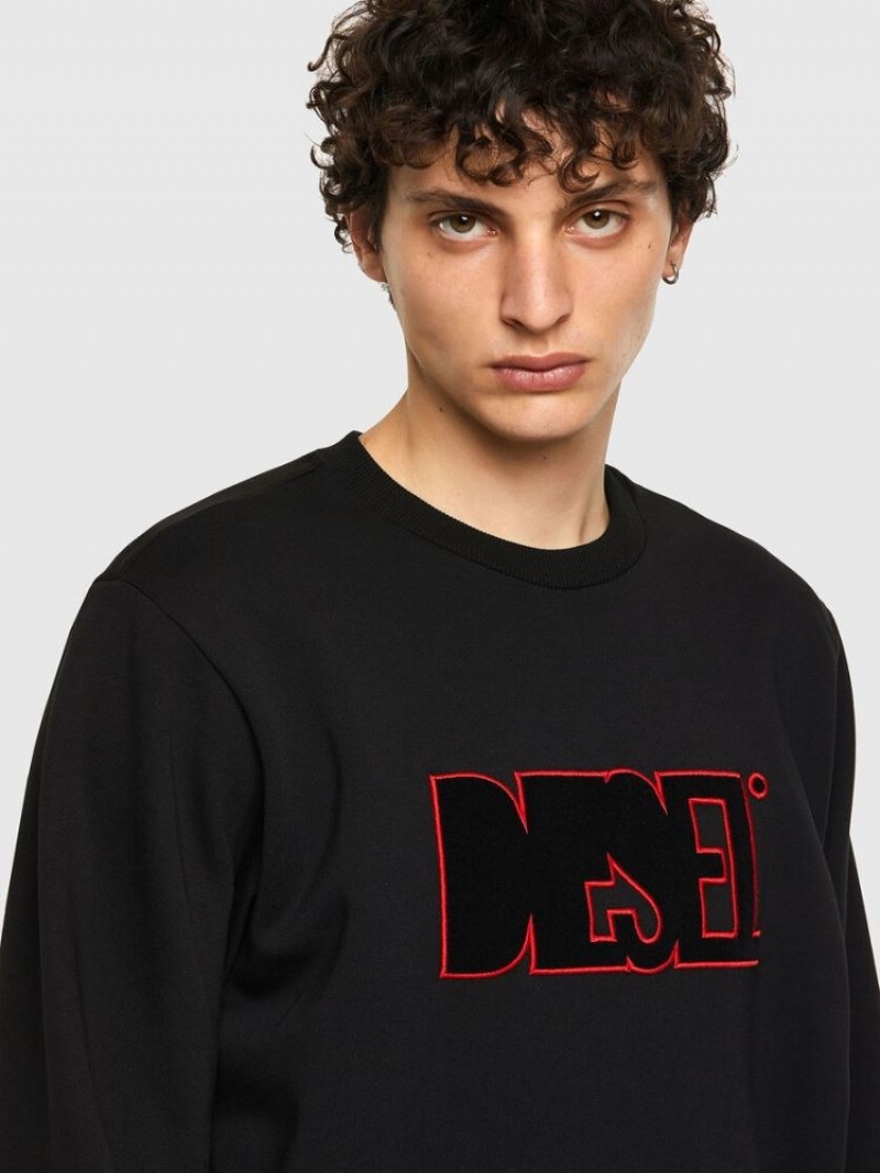 Black Diesel S Girk B6 Men's Sweatshirts | 72084FVMO