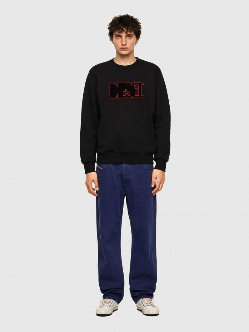 Black Diesel S Girk B6 Men's Sweatshirts | 72084FVMO