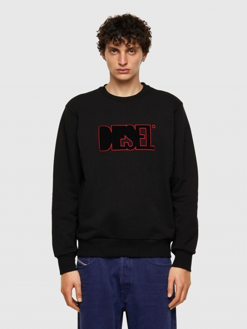 Black Diesel S Girk B6 Men\'s Sweatshirts | 72084FVMO