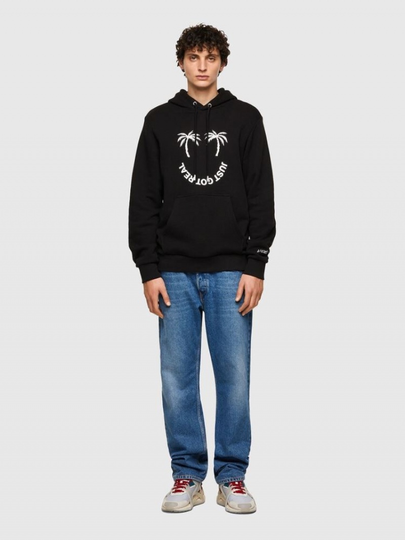 Black Diesel S Girk Hood B1 Men's Sweatshirts | 16094NWAS