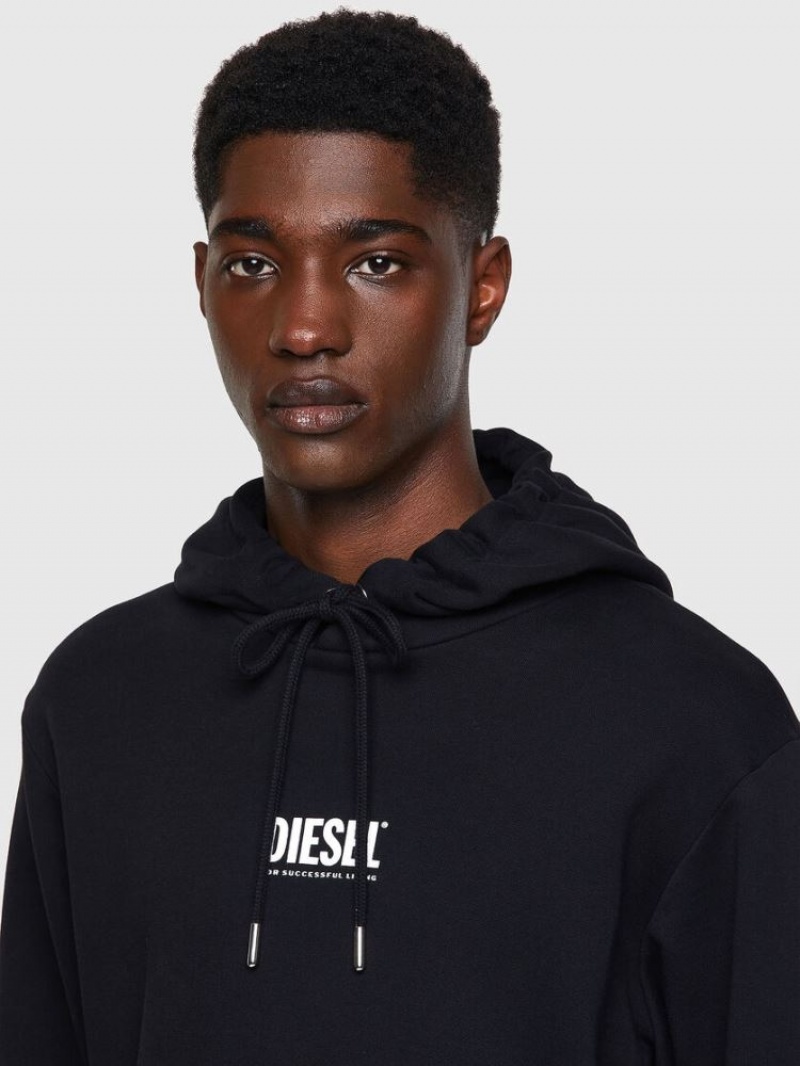 Black Diesel S Girk Hood Smallogo Men's Sweatshirts | 03687SYAL