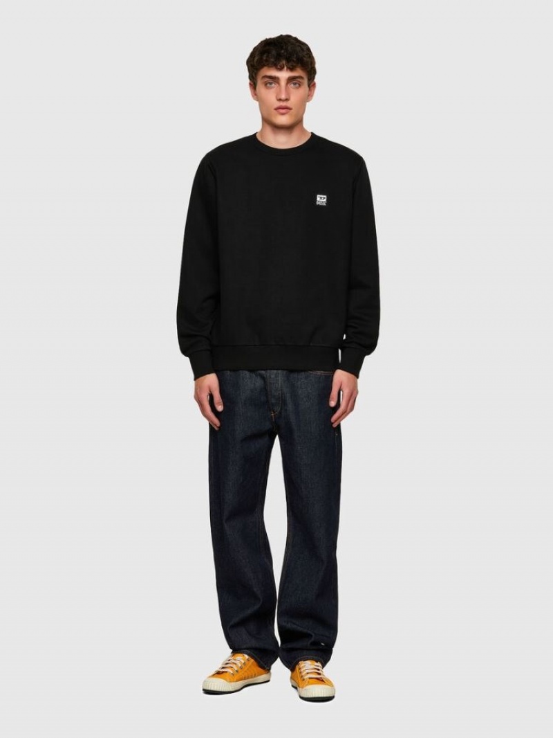 Black Diesel S Girk K12 Men's Sweatshirts | 27835ZOLC