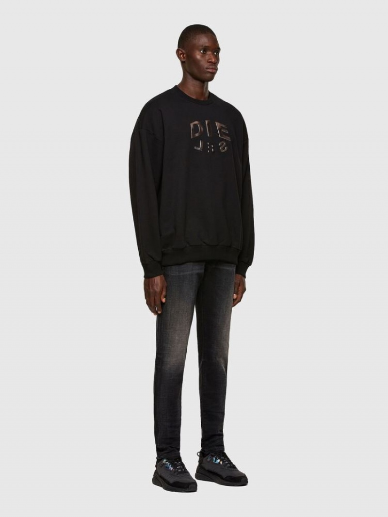 Black Diesel S Mart A90 Men's Sweatshirts | 54196DTHF