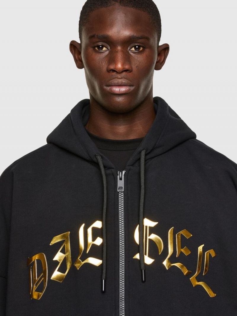 Black Diesel S Oxi Zip A1 Men's Sweatshirts | 96301UIAX