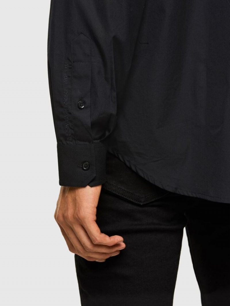 Black Diesel S Weir Men's Shirts | 26879GTUI