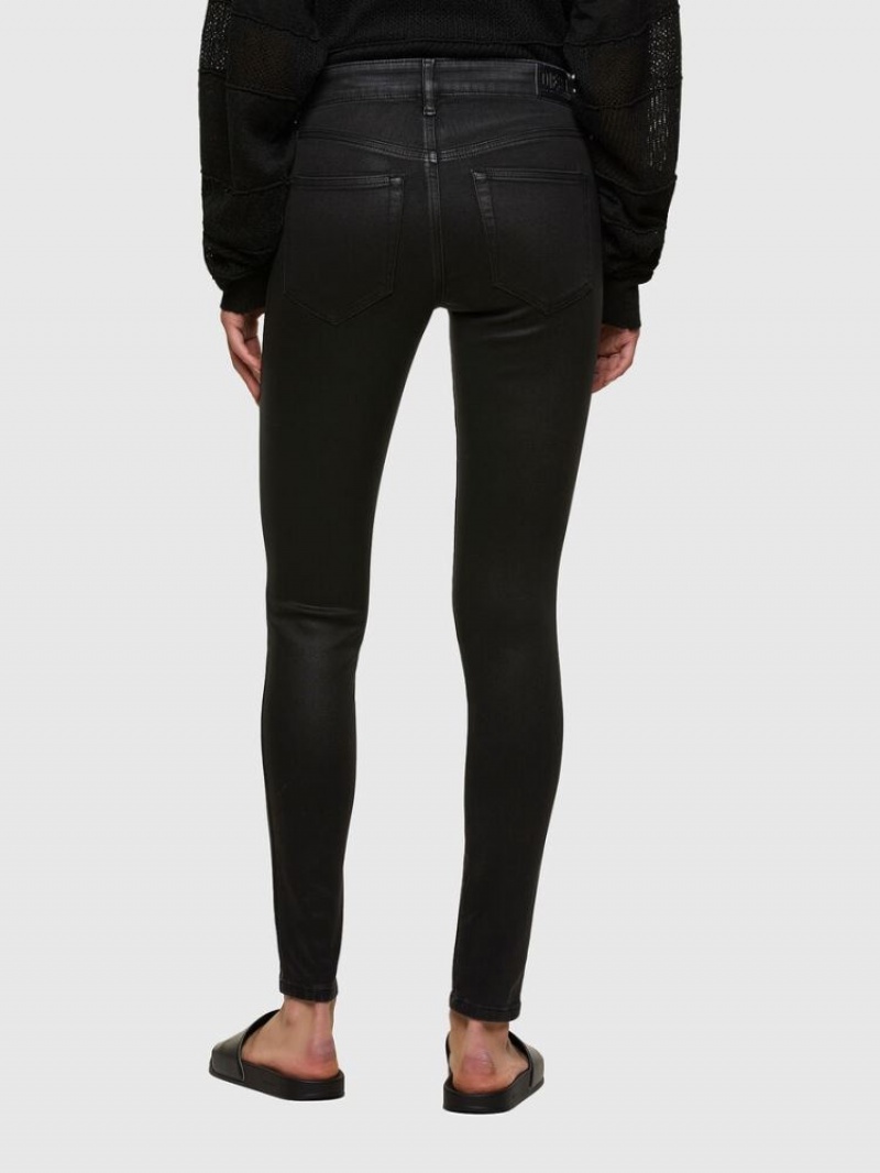 Black Diesel Slandy Women's Skinny Jeans | 78416THUZ