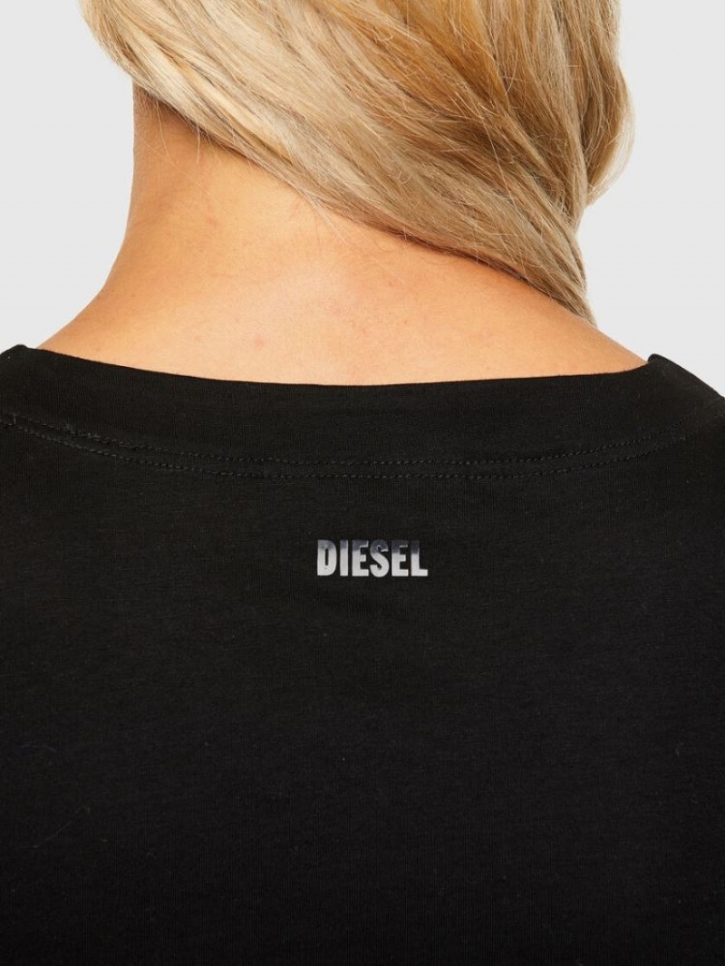 Black Diesel T Cutter Women's T Shirts | 18790GBUJ